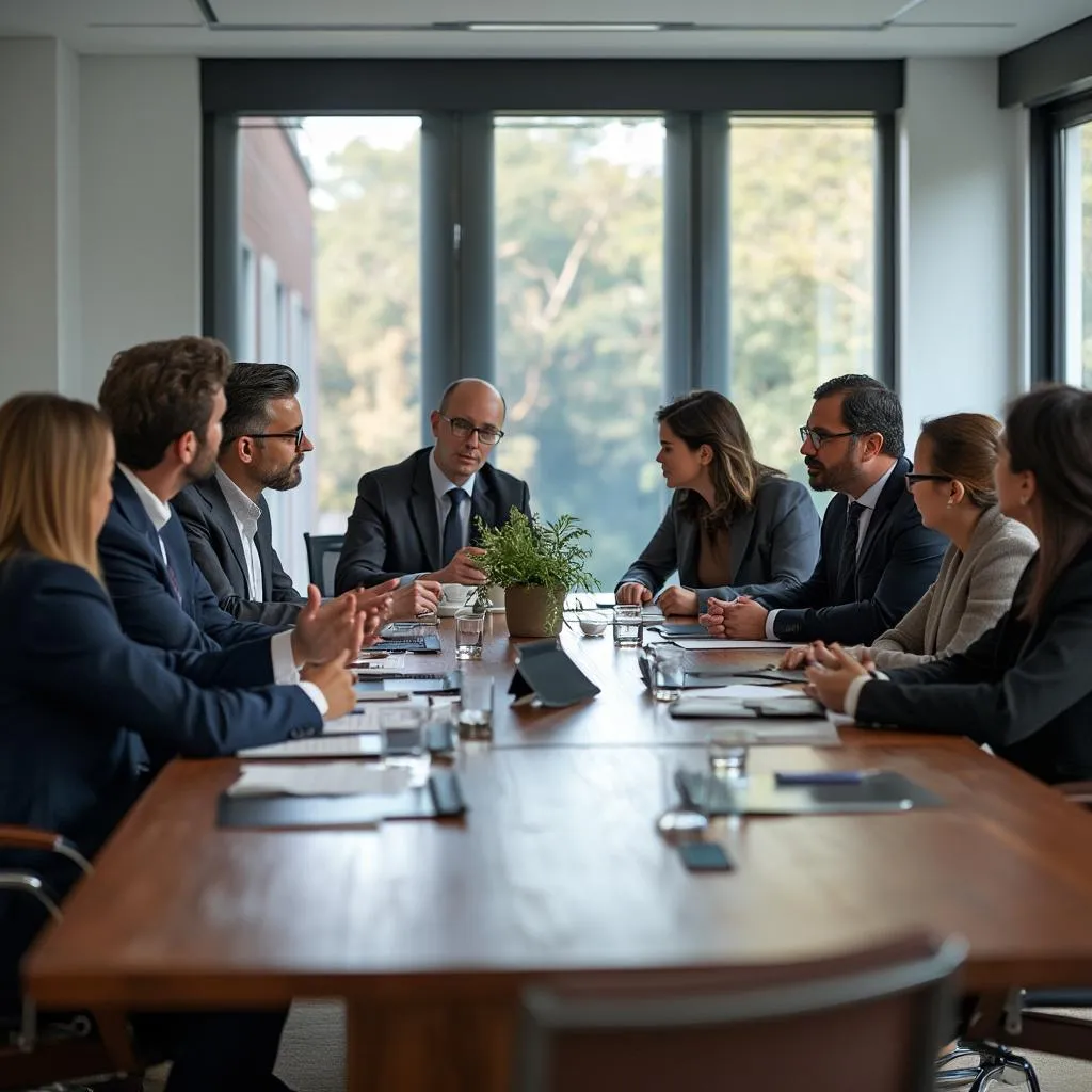 Reunión con clientes internacionales