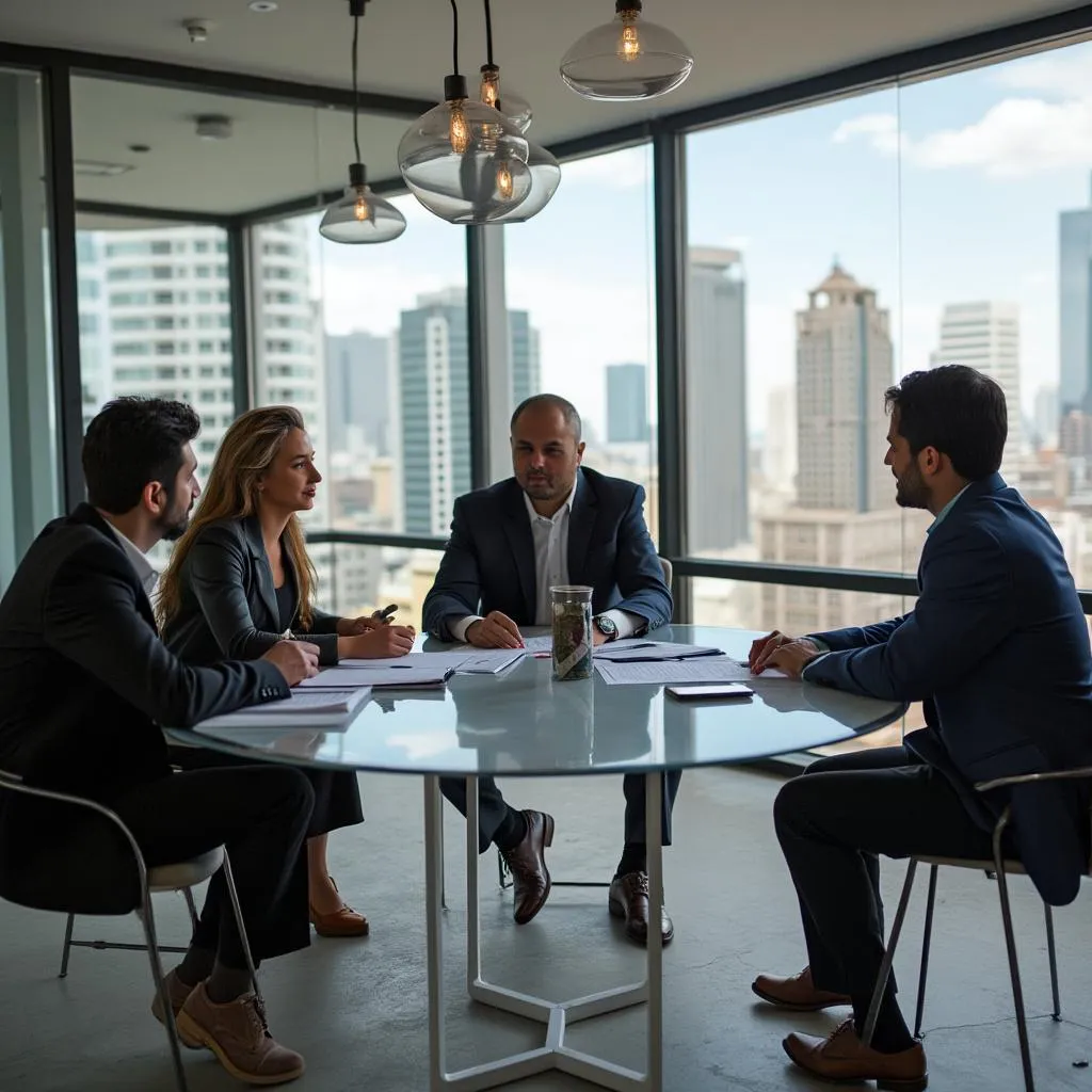 Consultores de negocios en reunión estratégica